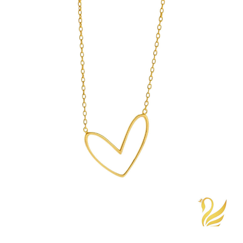 گردنبند طلا 18 عیار زنانه با طرح حلقهای (فلامینگو) گالری قو طلایی مدل قلب فرماتیک گردنبند طلا 18 عیار زنانه با طرح حلقهای (فلامینگو) گالری قو طلایی مدل قلب فرماتیک