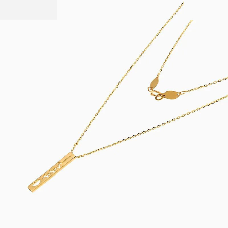 گردنبند طلا با طرح حلقهای (فلامینگو) 18 عیار زنانه گالری قو طلایی مدل ضربان قلب مستطیلی گردنبند طلا با طرح حلقهای (فلامینگو) 18 عیار زنانه گالری قو طلایی مدل ضربان قلب مستطیلی