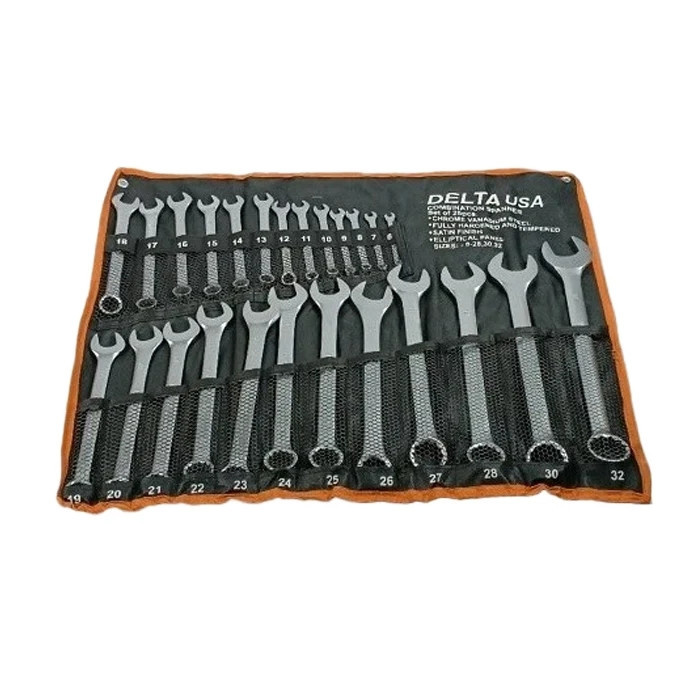 آچار یکسر تخت و یکسر رینگی دلتا مدل AJ-6-32-DELTA-25PC مجموعه 25 عددی