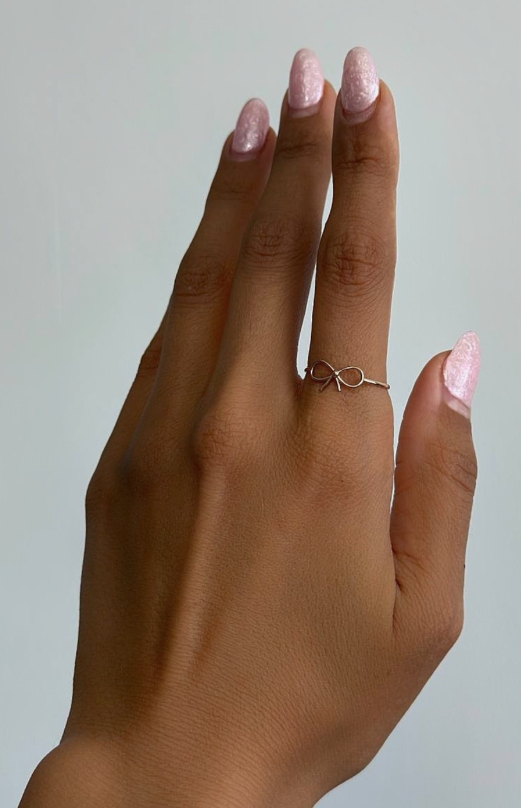 انگشتر طلا 18عیار اپال گلد مدل  مینیمال پاپیونی