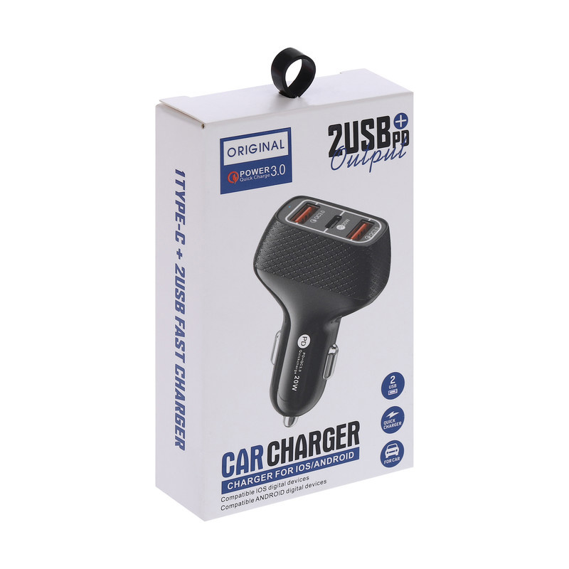 شارژر فندکی 20 وات سه پورت مدل LDO-555