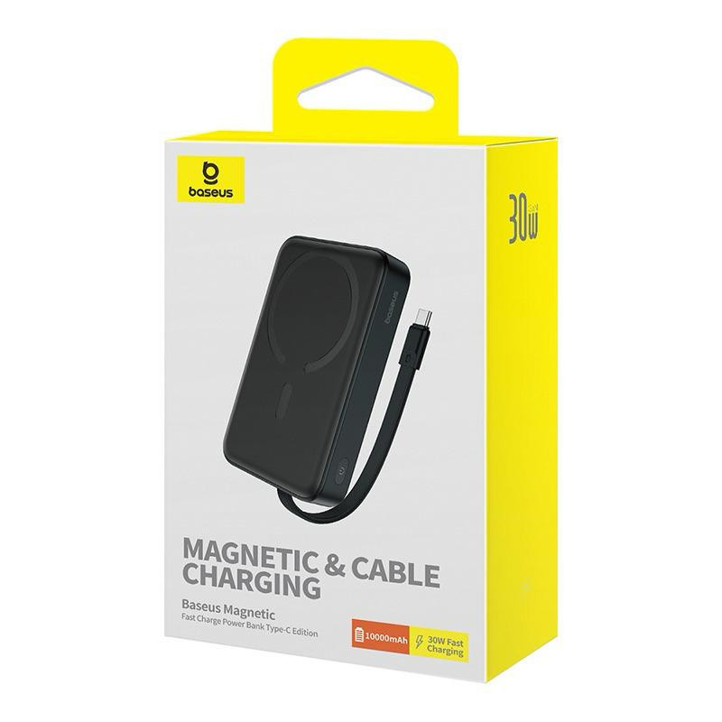 پاوربانک بیسیم 30 وات باسئوس مدل Magnetic Mini ظرفیت 10000 میلی آمپر ساعت