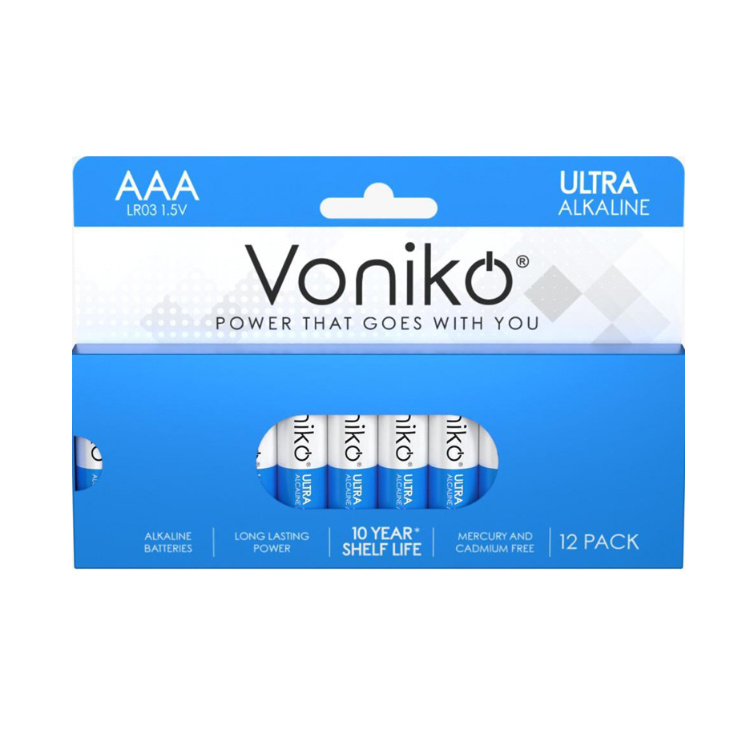 باتری نیم قلمی ونیکو مدل LR03 PAPERBOX بسته 12 عددی باتری نیم قلمی ونیکو مدل LR03 PAPERBOX بسته 12 عددی