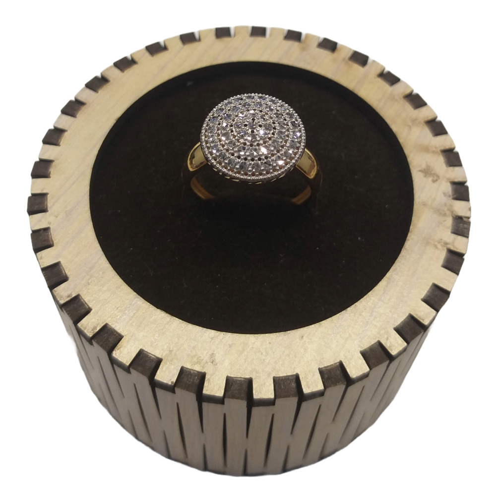 انگشتر طلا 18 عیار زنانه تراش سایز 54-55 قابل تغییر سایز