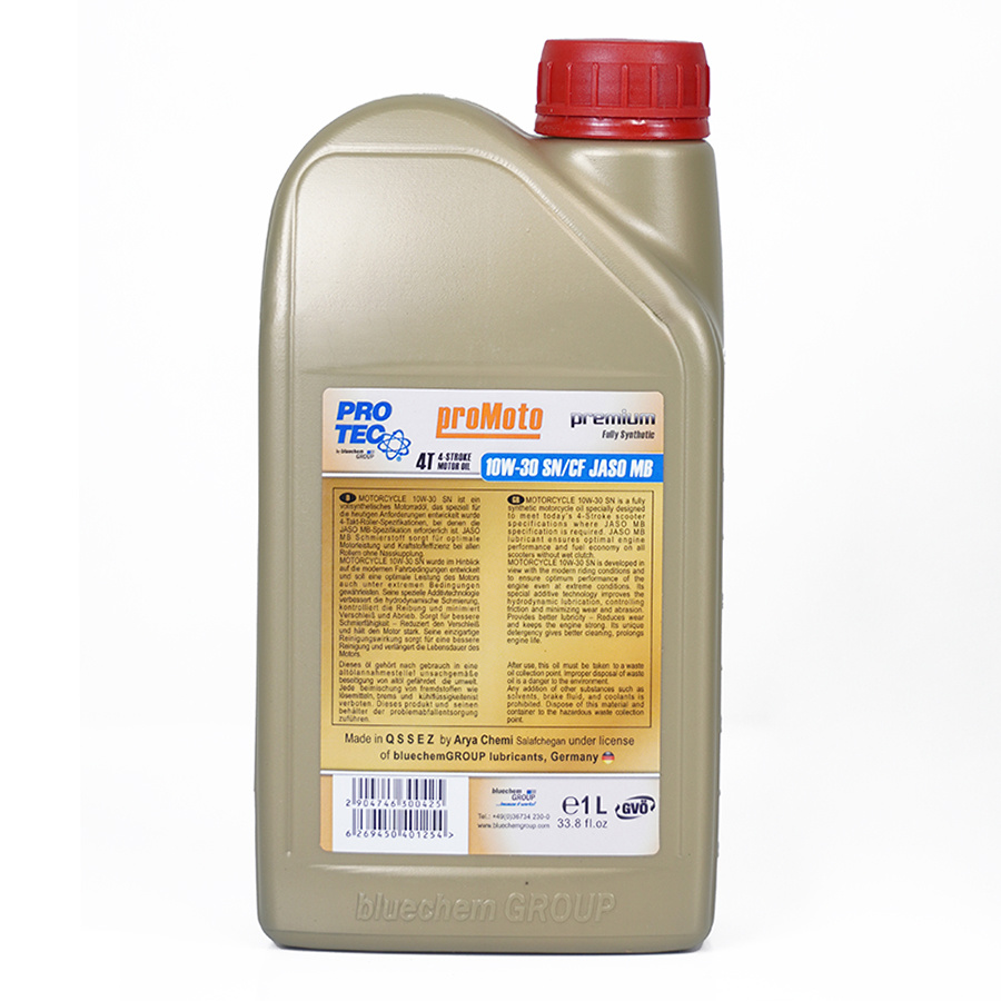 روغن موتورسیکلت پروتک مدل 10W30-SN/CF-MB حجم ۱ لیتر روغن موتورسیکلت پروتک مدل 10W30-SN/CF-MB حجم ۱ لیتر
