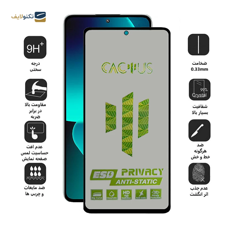 gallery-گلس حریم شخصی گوشی شیائومی Poco F5 Pro اپیکوی مدل Cactus-ESD-Privacy copy.png