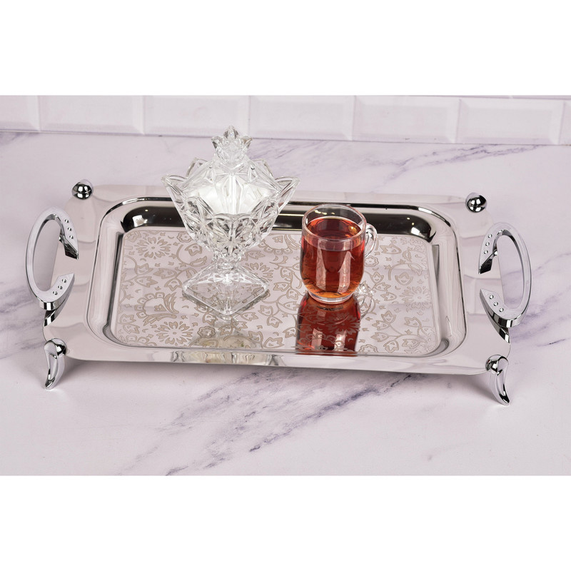 سینی یونیک طرح لاله کد 4047 سایز 30*52 سانتی متر