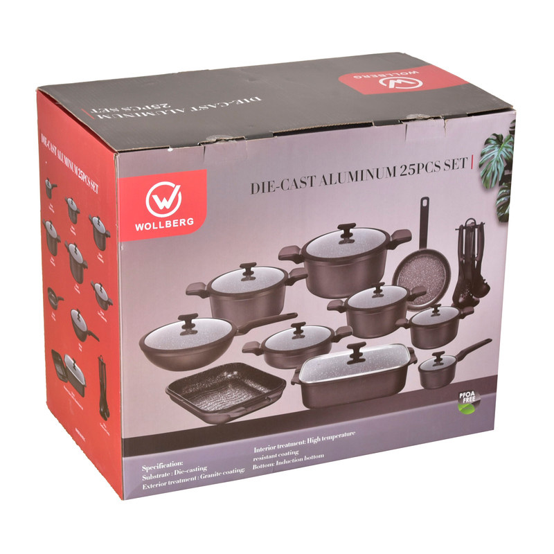 سرویس قابلمه و تابه گرانیتی 25 پارچه ولبرگ مدل B