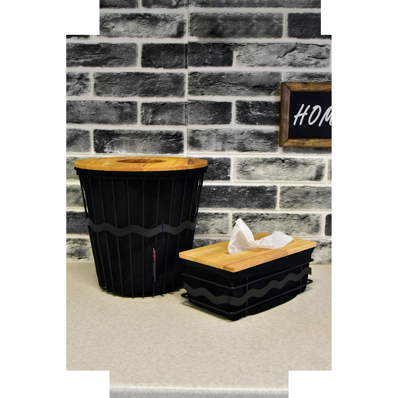 ست سطل و جای دستمال یونیک مدل فلزی کد 2929 ست سطل و جای دستمال یونیک مدل فلزی کد 2929