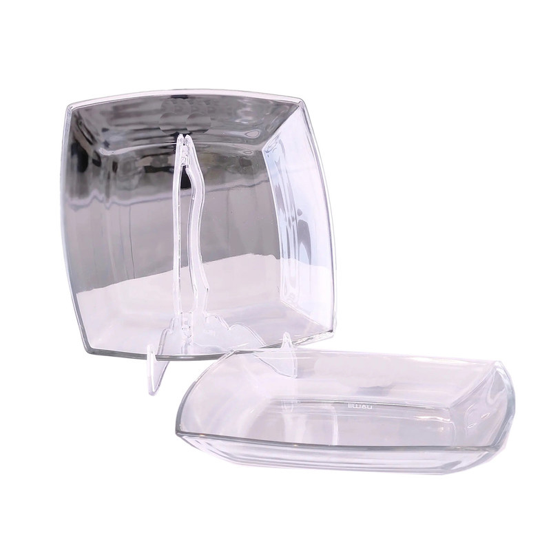 پیش دستی لیمون مدل مربع شیشه ای مجموعه 6 عددی