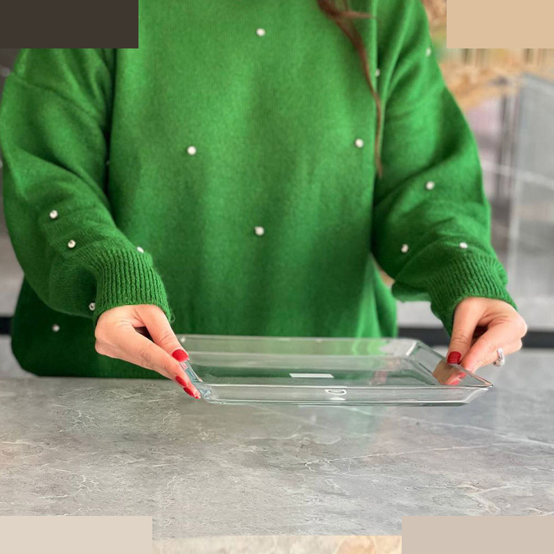 شیرینی خوری لیمون مدل مربع شیشه ای کد 2286