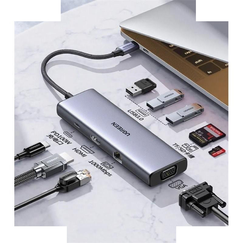 هاب ۹ پورت USB-C یوگرین مدل CM498-15600 هاب ۹ پورت USB-C یوگرین مدل CM498-15600