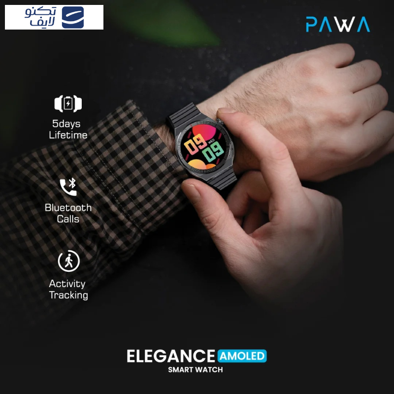  ساعت هوشمند پاوا مدل Elegance شمارنده ضربان قلب، گام شمار، نمایش اعلان، بند فلزی