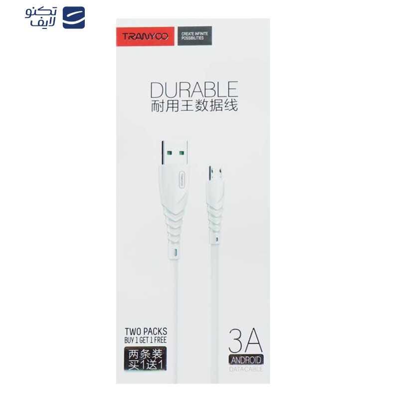 کابل تبدیل USB به microUSB ترانیو مدل S10-v طول 1.2 متر