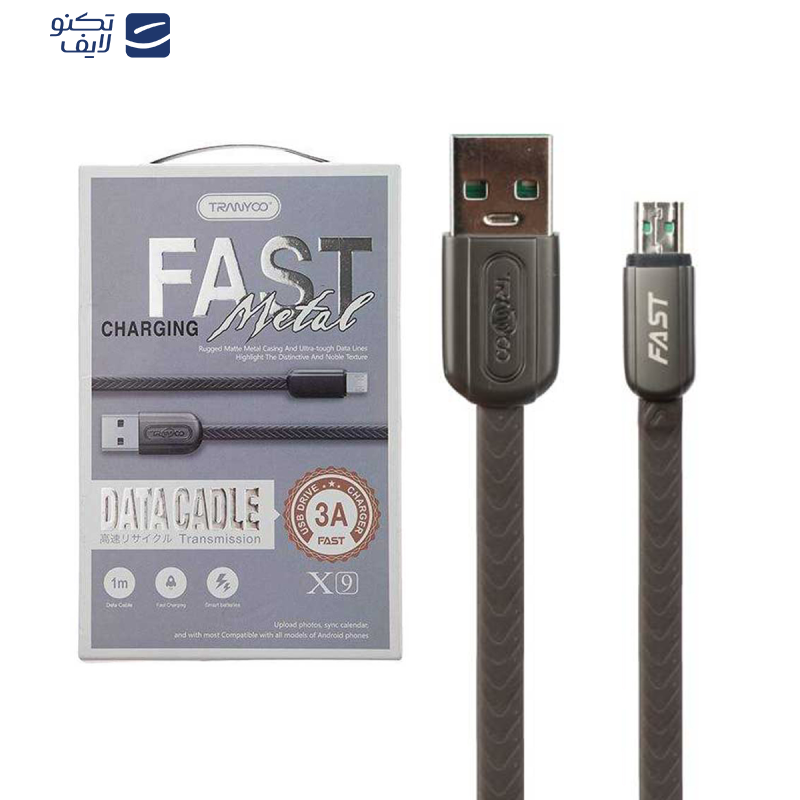 کابل تبدیل USB به MicroUSB ترانیو مدل X9-V طول 1 متر