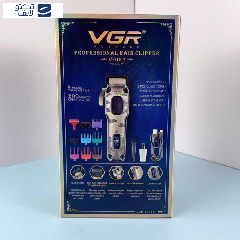 ماشین اصلاح موی سر و صورت وی جی ار شارژی مدل V-027