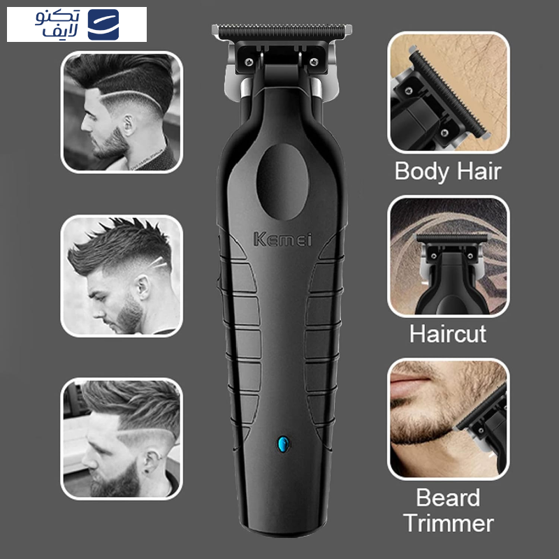 ماشین اصلاح مو سر و صورت شارژی کیمی مدل km-2299 به همراه تیغه یدک