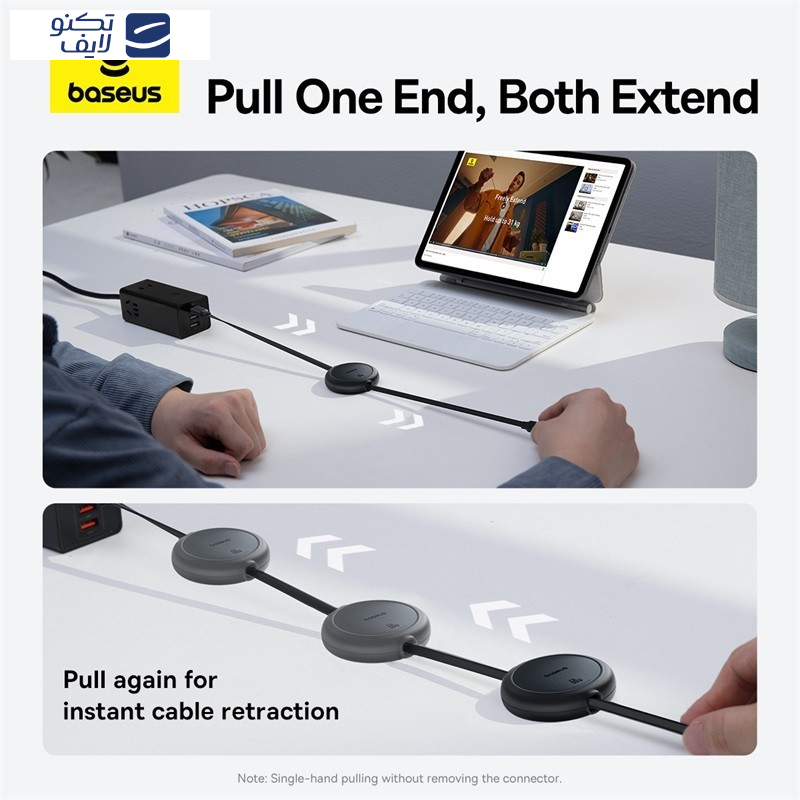 کابل تبدیل USB-C به USB-C بیسوس مدل Free2Pull Mini 60W طول 1 متر