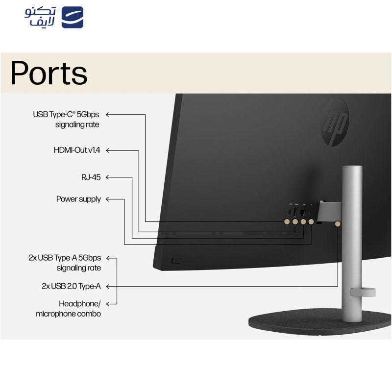 کامپیوتر همه کاره 27 اینچ اچ‌ پی مدل 27 CR0155nh-i7 1355U 8GB 512SSD UHD Touch