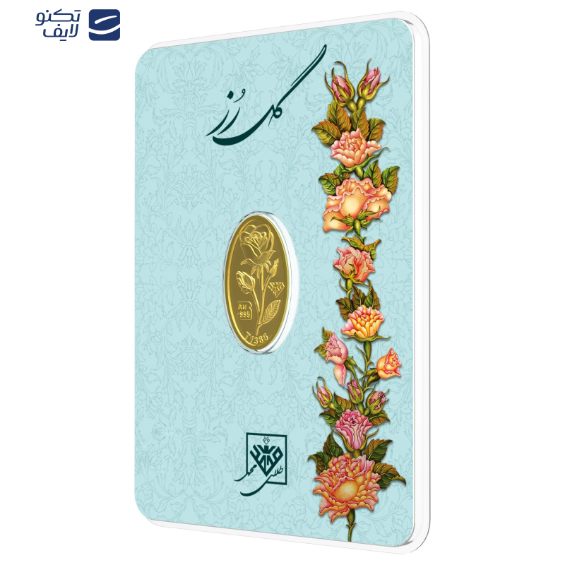 شمش طلا 24 عیار طلای محمد طرح گل رز کد 400