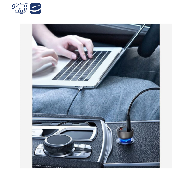 شارژر فندکی 65 وات باسئوس مدل Dual Quick Charger-65W