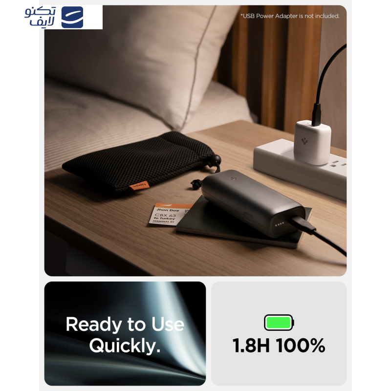 پاوربانک اسپیگن مدل ArcPack ظرفیت 10000 میلی آمپر ساعت