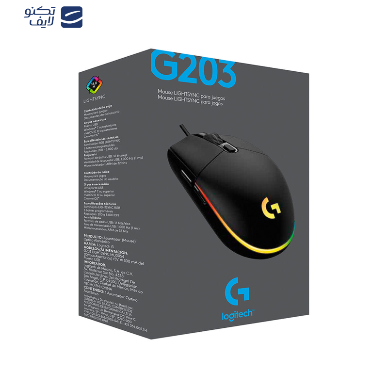 ماوس مخصوص بازی لاجیتک مدل G203 ماوس مخصوص بازی لاجیتک مدل G203