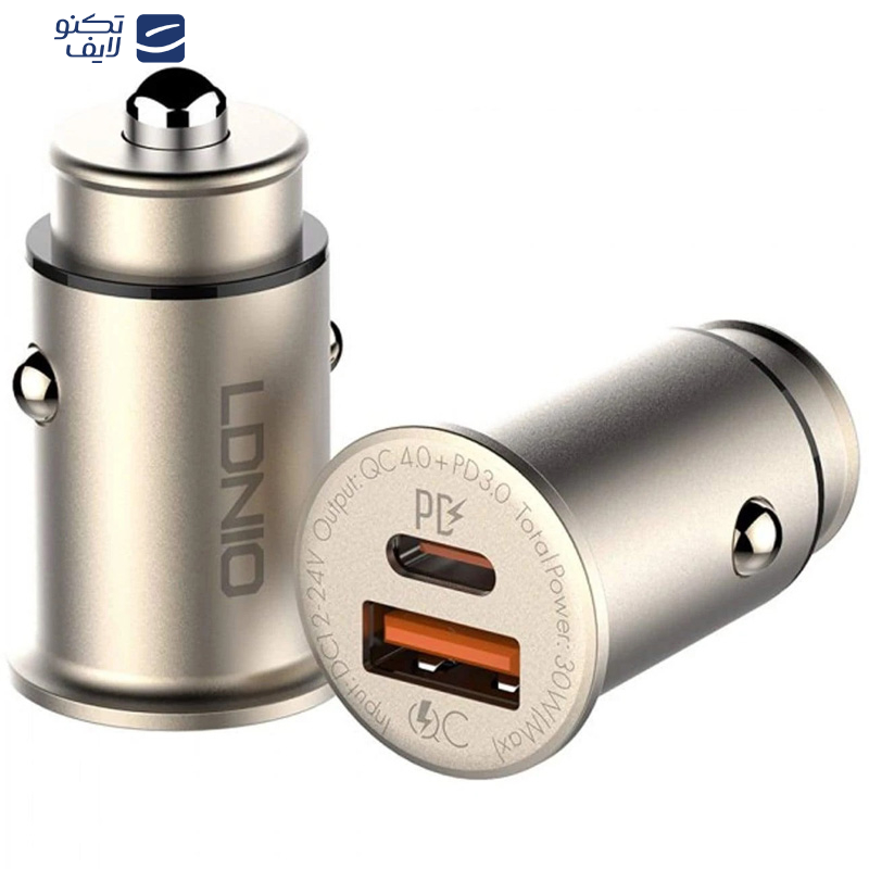 شارژر فندکی الدینیو مدل C506Q به همراه کابل تبدیل microUSB