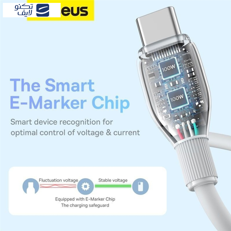 کابل USB-C بیسوس مدل Pudding Series P10355702221-B2 طول 2 متر