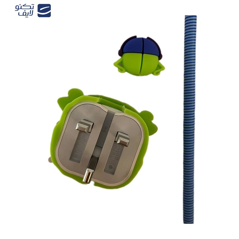 محافظ کابل طرح مایک مدل Silicon  به همراه محافظ شارژ دیواری  مجموعه 4 عددی