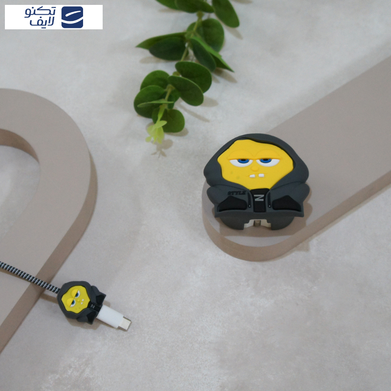 محافظ کابل وال کیس طرح باب اسفنجی به همراه محافظ شارژر دیواری مجموعه 4 عددی محافظ کابل وال کیس طرح باب اسفنجی به همراه محافظ شارژر دیواری مجموعه 4 عددی