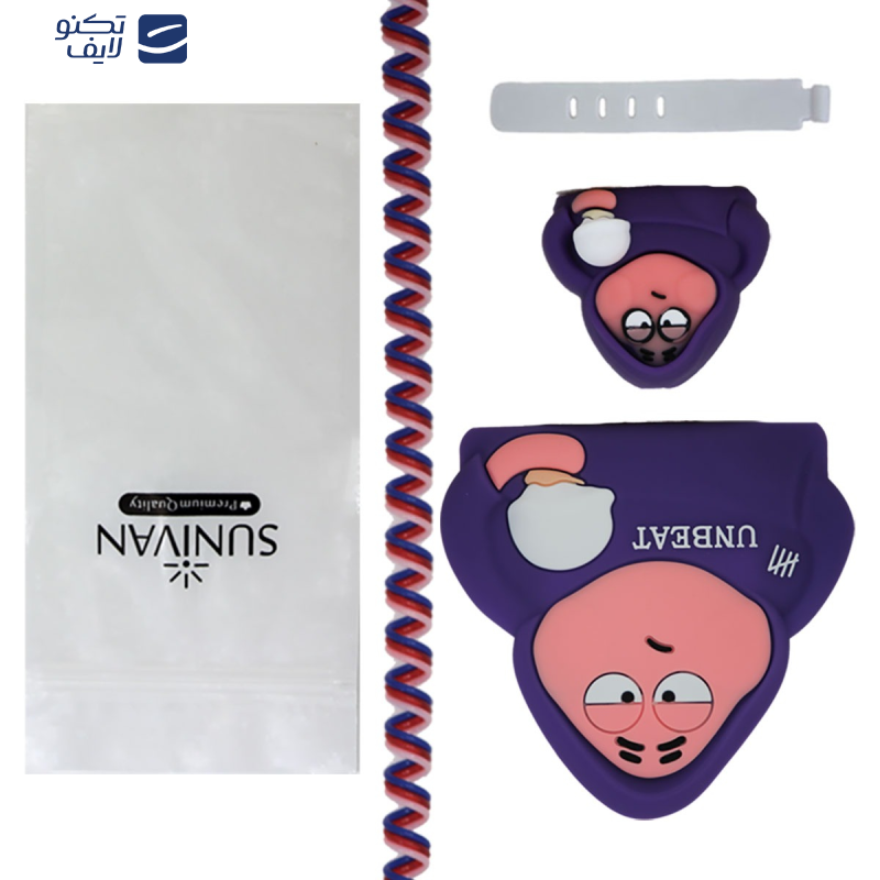 محافظ کابل سانیوان طرح عروسکی فانتزی پاتریک به همراه محافظ شارژر دیواری مجموعه 4 عددی