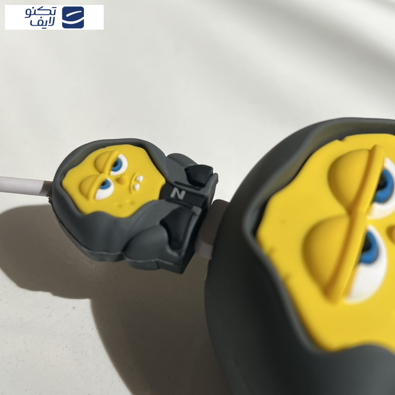 محافظ کابل طرح باب اسفنجی SpongeBob به همراه محافظ شارژر دیواری مجموعه 4 عددی