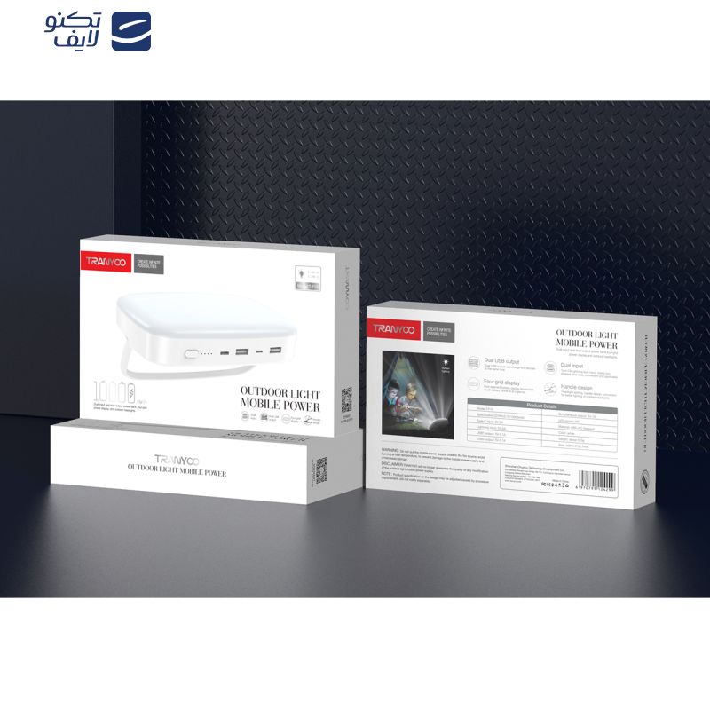 پاوربانک ترانیو مدل F15 ظرفیت 10000 میلی آمپرساعت