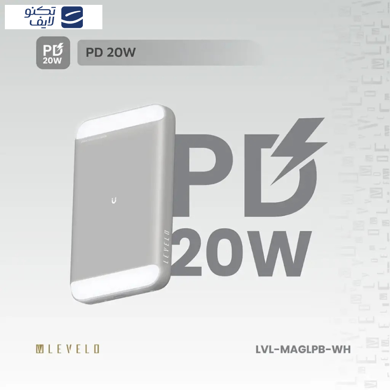 پاور بانک لولو مدل MagLight ظرفیت 8000 میلی آمپر ساعت