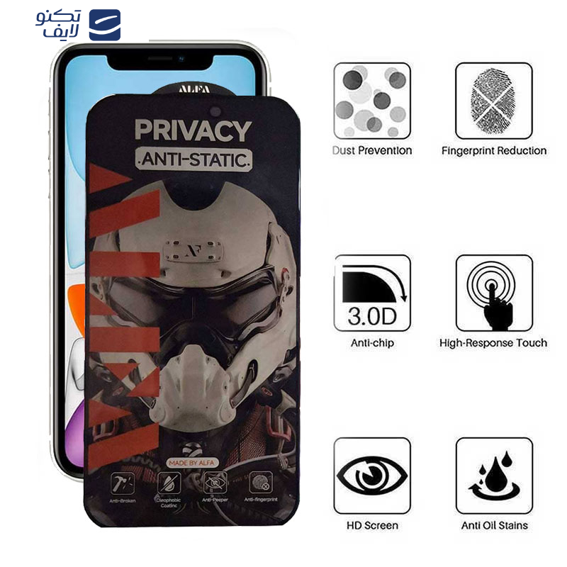 محافظ صفحه نمایش حریم شخصی اپیکوی مدل Alpha مناسب برای گوشی موبایل اپل  iPhone 11 / XR