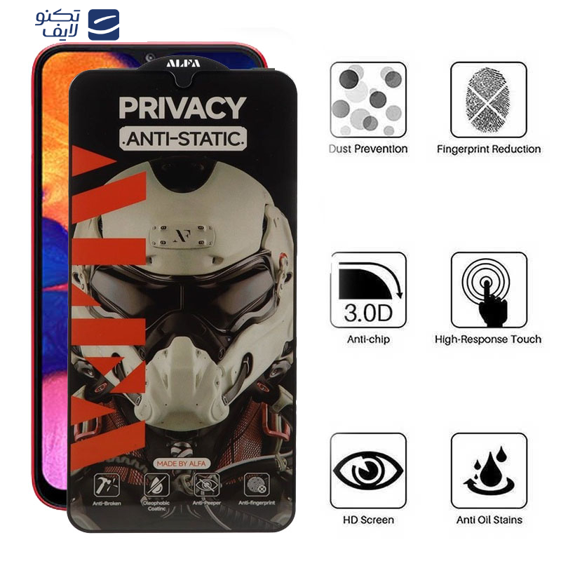 محافظ صفحه نمایش حریم شخصی اپیکوی مدل Alpha مناسب برای گوشی موبایل سامسونگ Galaxy A10