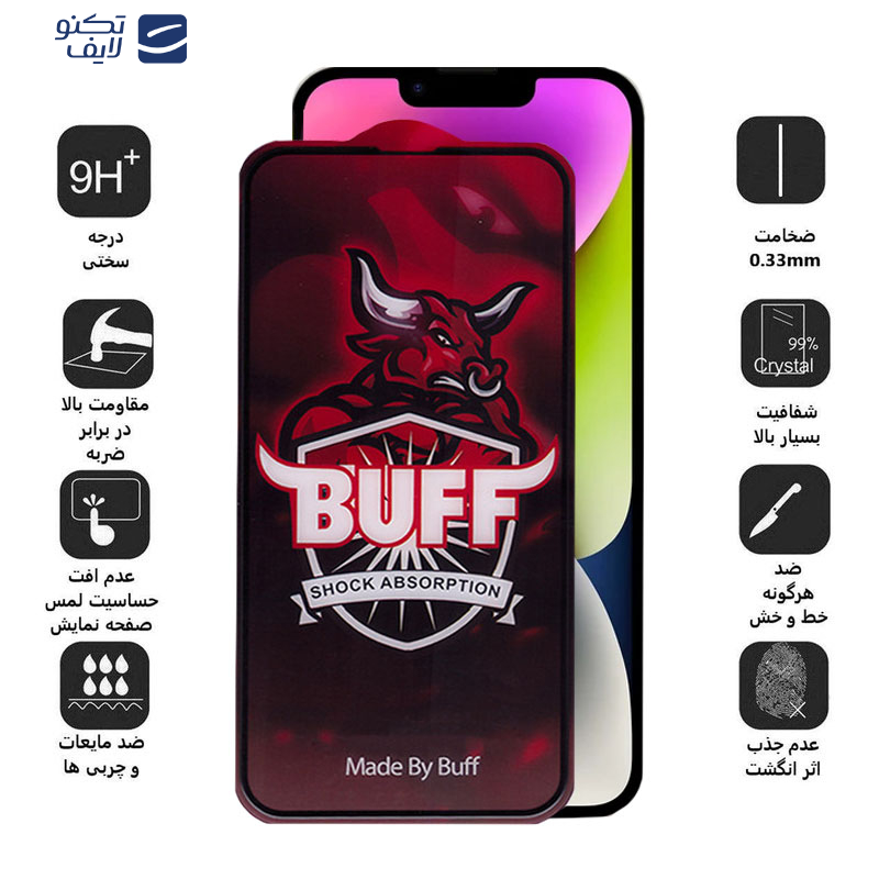 محافظ صفحه نمایش بوف مدل Crystal Pro مناسب برای گوشی موبایل اپل iPhone 16e/14/13 Pro/13