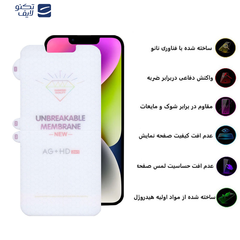 محافظ صفحه نمایش بوف مدل Hydrogel-Double-G مناسب برای گوشی موبایل اپل iPhone 16e/14/13 Pro/13 محافظ صفحه نمایش بوف مدل Hydrogel-Double-G مناسب برای گوشی موبایل اپل iPhone 16e/14/13 Pro/13