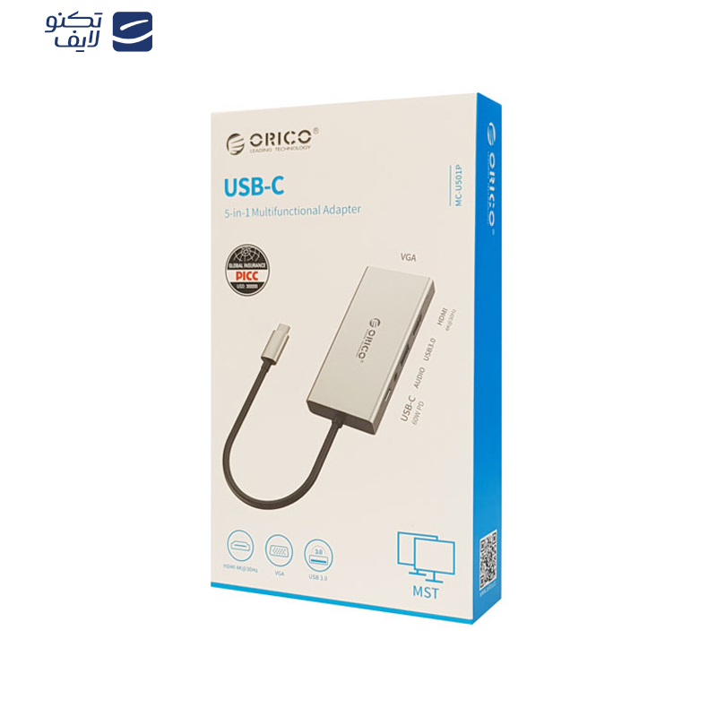 هاب 5 پورت USB-C اوریکو مدل MC-U501P