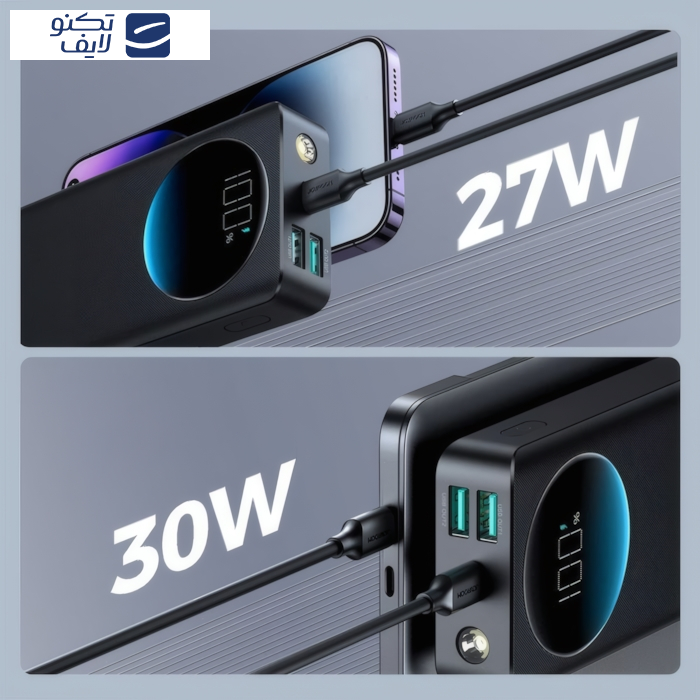 پاوربانک جوی روم مدل PBF02 30WF ظرفیت 20000 میلی آمپرساعت