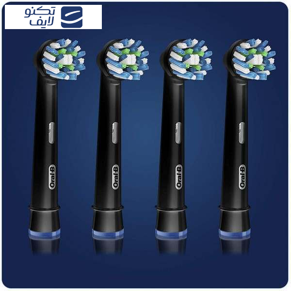 سری یدک مسواک برقی اورال-بی مدل Cross action Black Edition بسته 4 عددی