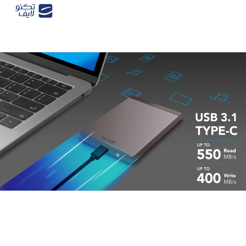 اس اس دی اکسترنال لکسار مدل SL200 ظرفیت 1 ترابایت