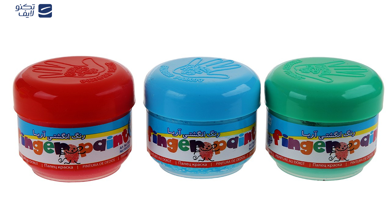 رنگ انگشتی 6 رنگ آریا مدل 7003- حجم 300 میلی لیتر
