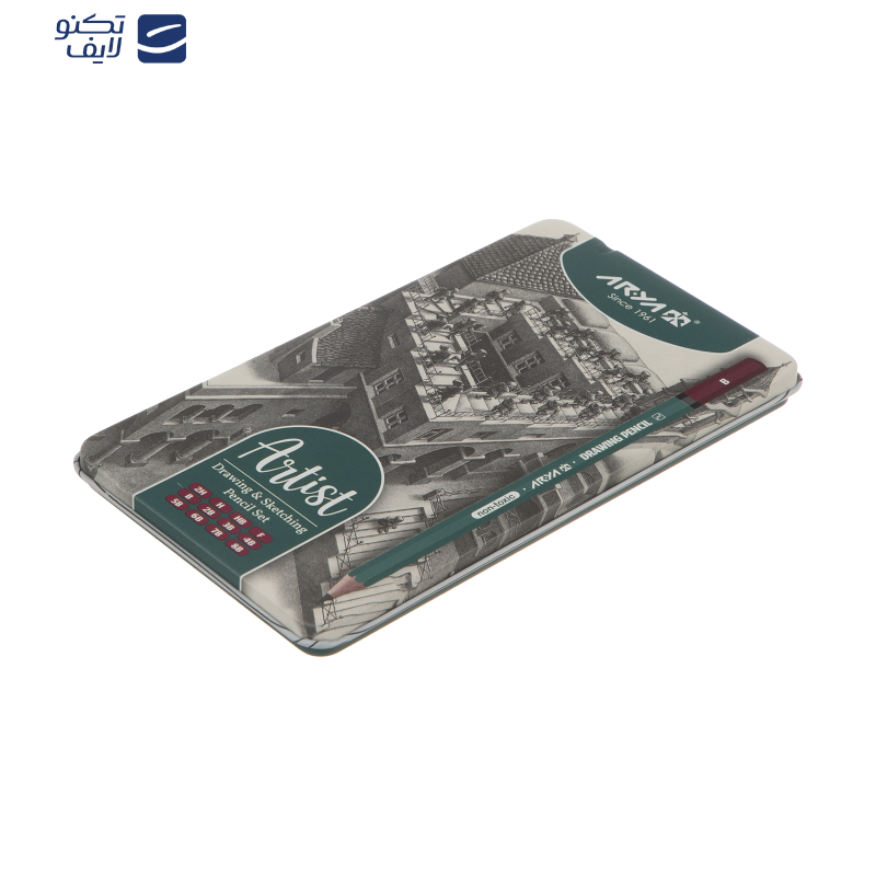 مداد طراحی آریا مدل Artist کد 001-3075 مجموعه 12 عددی