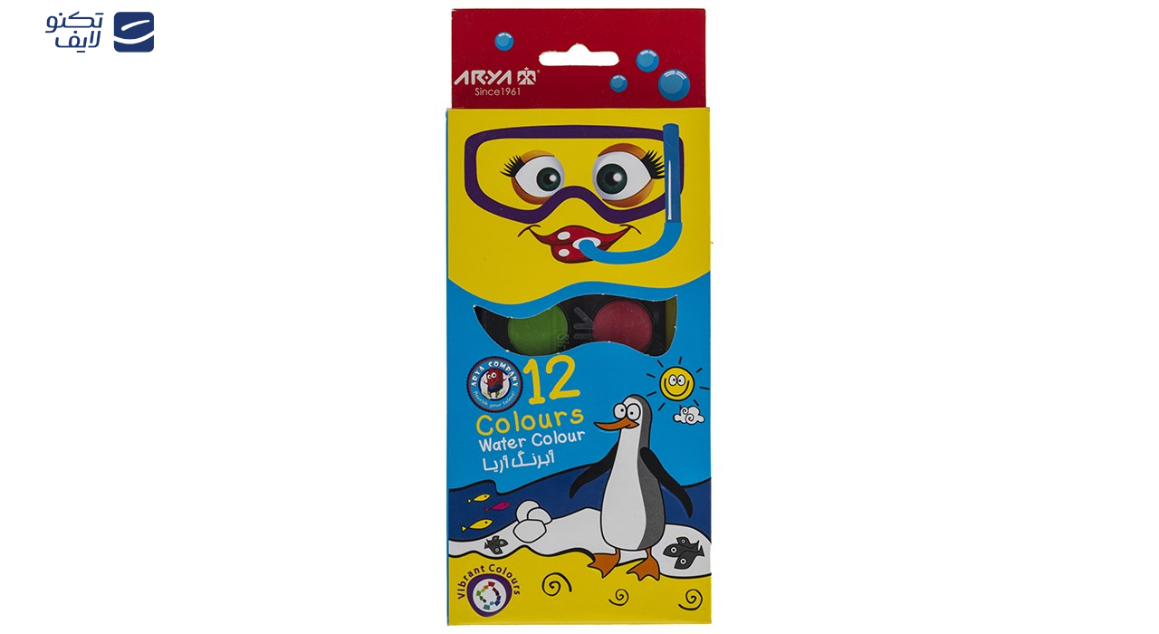 آبرنگ 12 رنگ آریا کد 2-5008