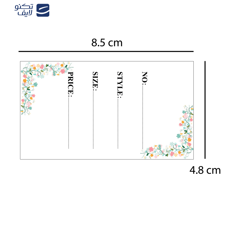 اتیکت لباس مستر راد طرح گل کد fiory 2171 بسته 100 عددی