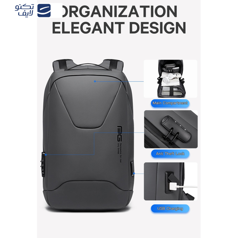 کوله پشتی لپ تاپ بنج مدل BN22188 مناسب برای لپ تاپ 13 تا 15 اینچی