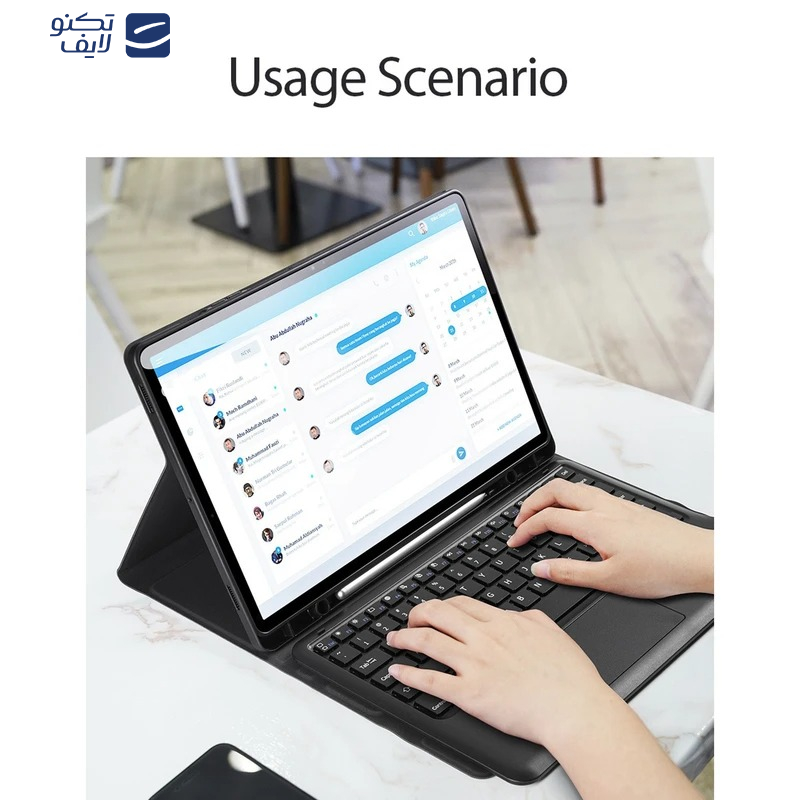 کیف کیبورددار دوکس دوکیس مدل TKSeries  مناسب برای تبلت Samsung Galaxy Tab S9 FE Plus-12.4 Inch