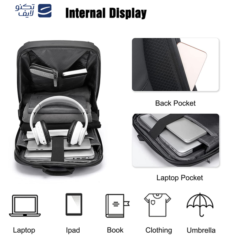 کوله پشتی لپ تاپ بنج مدل BN-2809 مناسب برای لپ تاپ تا 14 اینچی